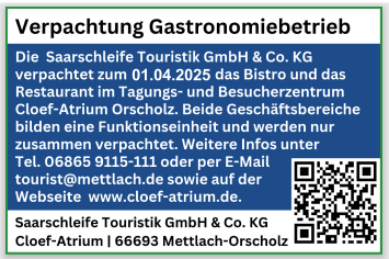 Verpachtung Gastronomiebetrieb