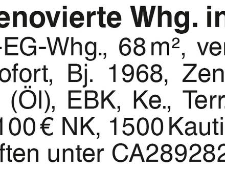 Wunderschöne neu renovierte Terrassen Wohnung in Crailsheim