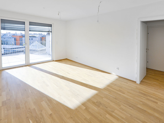 Top Grundriss: 2-Zimmer Mietwohnung mit südseitigem Balkon | nähe U1 Neulaa