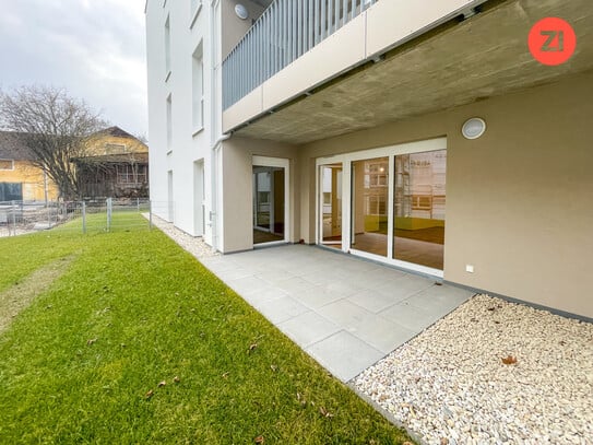 Geförderte 2-Zimmer-Wohnung mit Tiefgaragenparkplatz , Terrasse & Garten in Gallspach. Erstbezug!