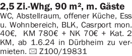 Vermietung 2-3 Zimmer-Wohnungen