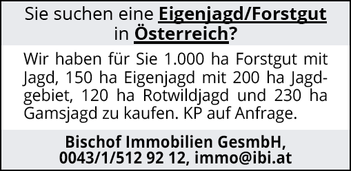 Sie suchen eine Eigenjagd/Forstgut in Österreich? Wir haben für Sie 1.000 ha Forstgut mit Jagd