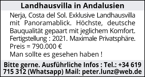 Landhausvilla in Andalusien