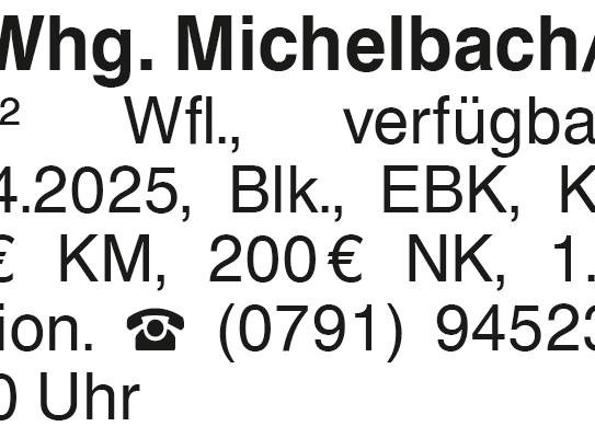 3-Zi.-Whg. Michelbach/Bilz