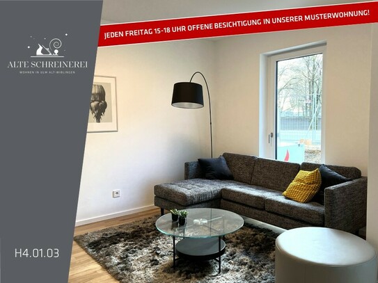 3-Zimmer Wohnung mit Balkon im 1. Obergeschoss | Süd-West | Alte Schreinerei | H4.01.03