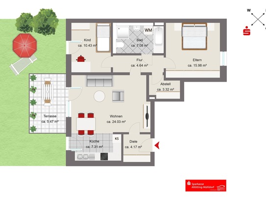 Neubau Erdgeschosswohnung mit Garten in Burghausen