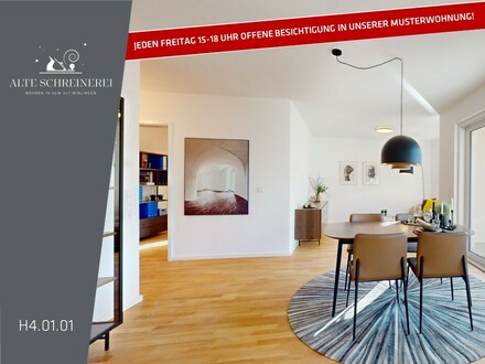 4-Zimmer Wohnung mit Balkon im 1. Obergeschoss | Süd-West | Alte Schreinerei | H4.01.01