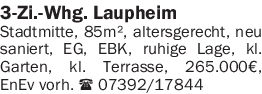 Kaufangebote 2-3 Zimmer-Wohnung