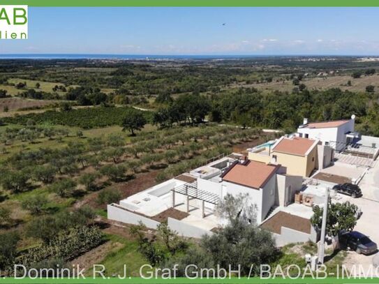 PANORAMABLICK AUF MEER UND LANDSCHAFT – MEDITERANES HAUS IN UMAG, ISTRIEN