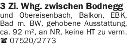 Vermietung 2-3 Zimmer-Wohnungen