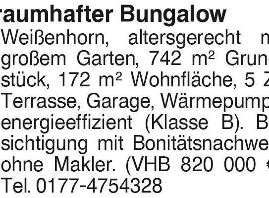 Traumhafter Bungalow