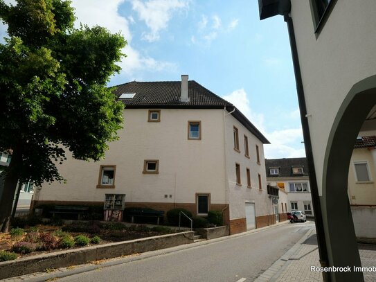 MZ-EBERSHEIM Wohn-/Geschäftshaus, 260 m² Wfl. 9Z2K2B, Terrasse, Gewölbekeller, 166 m² Nfl., Werkstatt, Lager, Garage, 3…