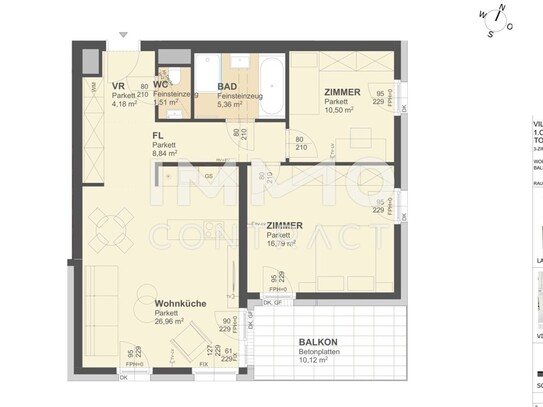 KREMSER WOHNDOMIZIL 3Zi- 74qm- Balkonwohnung, 1.Reihe, Lift, Tiefgarage, in beliebter Grünruhelage