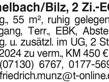 Michelbach/Bilz, 2 Zi.-EG-Whg.