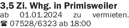 Vermietung 3-4 Zimmer-Wohnungen