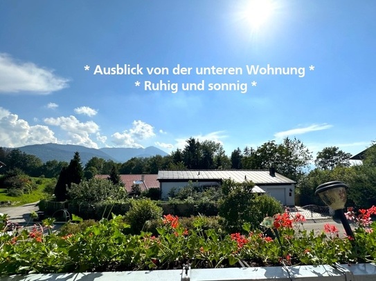 Stilles Zweifamilienhaus mit Gäste-Appartement nah an freier Landschaft mit tollem Bergblick