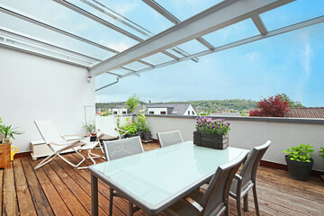 Dachterrasse in Süd-Ausrichtung