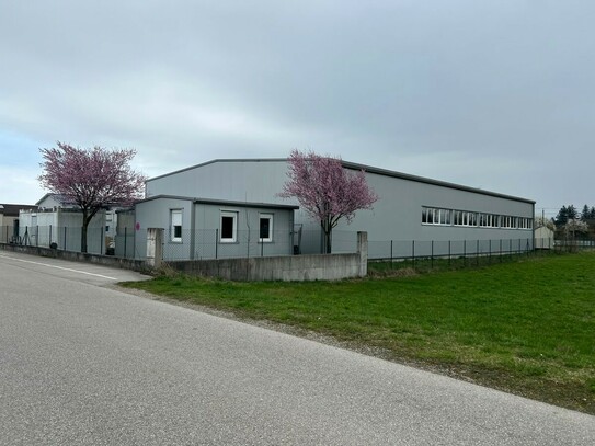 Moderne Lagerhalle mit großer Freifläche