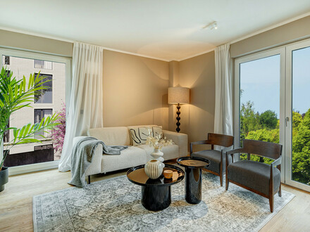 Repräsentative 3-Zimmerwohnung mit terrassenähnlicher S-/W- Loggia und freiem Blick ins Grüne!