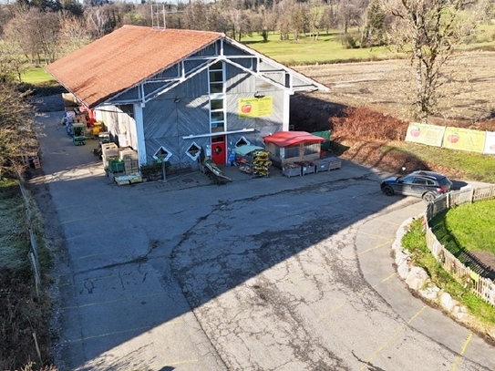 TOPLAGE: GEWERBEGRUNDST. - LAGERHALLE MIT VERKAUFSRAUM (3113 qm) OBSTWIESEN MIT WEITEREN CA. 3,8 HA