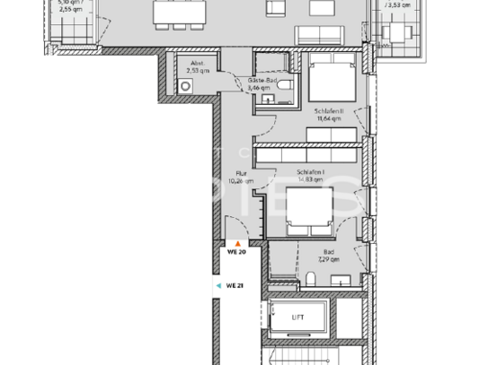 Gut geschnittene 3-Zimmer Neubauwohnung in herrlicher Seelage