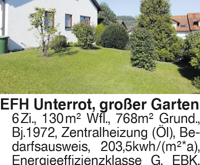 EFH Unterrot, großer Garten