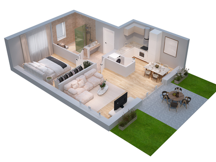 NEUBAU in Stuhr/ Moordeich: 2-Zimmer-Eigentumswohnung auf 65 m² mit Carport, Terrasse und Garten