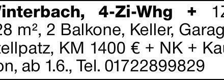 Winterbach, 4-Zi-Whg + 1Zi, 128 m², 2 Balkone, Keller, Garage, Stellpatz,...