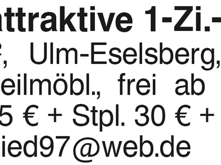 Helle, attrakive 1-Zi.-Whg., Ulm-Eselsberg