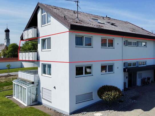 Geräumige Familienwohnung mit überdachtem Balkon in idyllischer Umgebung in Bad Schussenried