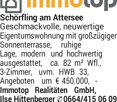 3-Zimmer Eigentumswohnung in Schörfling am Attersee (4861) 82m²