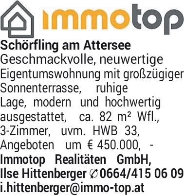 3-Zimmer Eigentumswohnung in Schörfling am Attersee (4861) 82m²