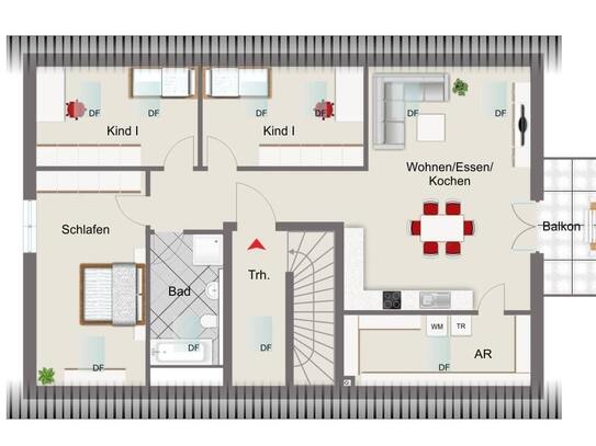 Niemand wohnt über Ihnen! 4-Zimmer-Dachgeschossneubauwohnung mit Balkon in Reith bei Reisbach nahe B20