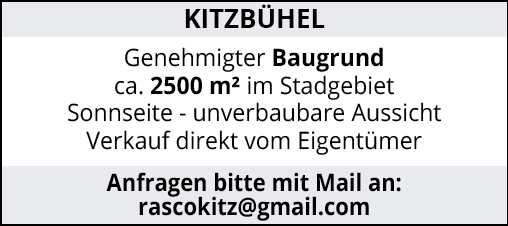 KITZBÜHEL Genehmigter Baugrund ca. 2500 m² im Stadgebiet Sonnseite