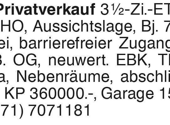 Privatverkauf