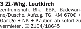 Vermietung 3-4 Zimmer-Wohnungen