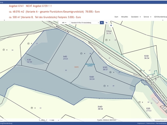 Angebot 6141: Zusätzliches Landwirtschaftliches Grundstück, Wiesen, Koppeln, Wald, knapp 5 ha (optionaler Kauf, zusätzl…