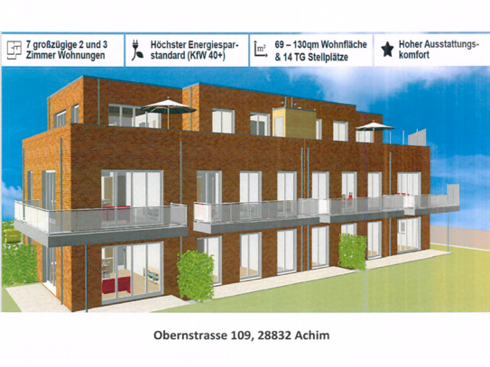 Achim / Exklusive 3-Zimmer Neubauwohnung in begehrter Lage