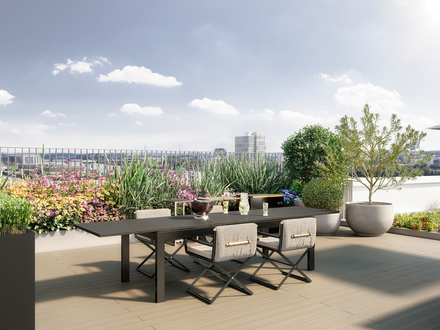 Exklusive Penthouse-Wohnung im 10. OG mit ca. 160 m² privater Süd-Dachterrasse- und Grünfläche
