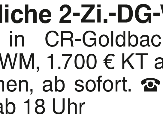 Gemütliche 2-Zi.-DG-Whg.,