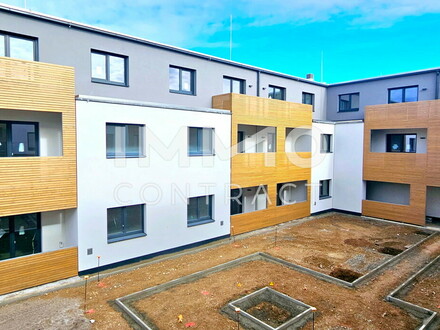 Barrierefreie 2-Zimmer-Wohnung mit Loggia im Erdgeschoß - Blick in den grünen Innenhof