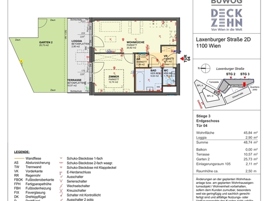 2 Zimmer-Wohnung, hofseitig mit ca. 40m² Garten. Neubau Erstbezug direkt vom Bauträger!