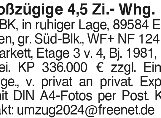 Großzügige 4,5-Zi.-Whg. mit EBK