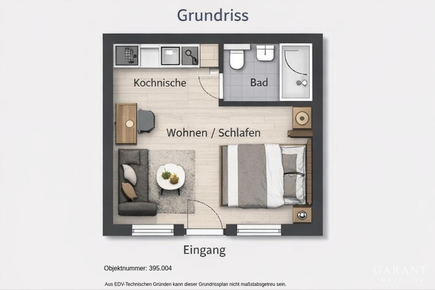 Kapitalanlage: 1 Zimmer-Studentenwohnung in Augsburg – 86169 Augsburg, 86169 Augsburg – Vorschaubild 2