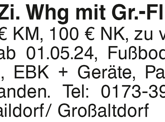 Gr. 3 - Zi. Whg mit Grünfläche