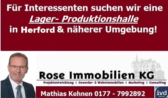 Wir suchen im Kundenauftrag eine Lager-/Produktionshalle möglichst mit Kranbahn ab 2,0t!!