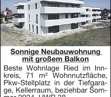 Eigentumswohnung in Ried am Riederberg (3004) 71m²