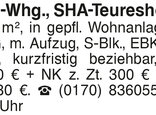 3-Zi.-Whg., SHA-Teureshof