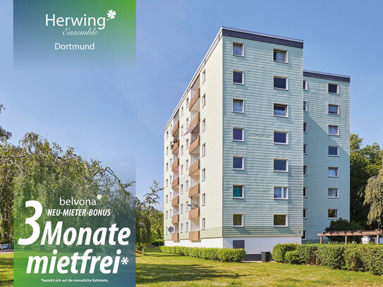 3 Monate mietfrei: Frisch sanierte 3 Zimmer-Marmor-Luxuswohnung im „Herwing Ensemble“