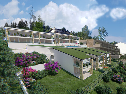 BORGO DEI CASTAGNI Haus 1 - Modernes Neubau-Haus mit atemberaubenden Seeblick am Gardasee